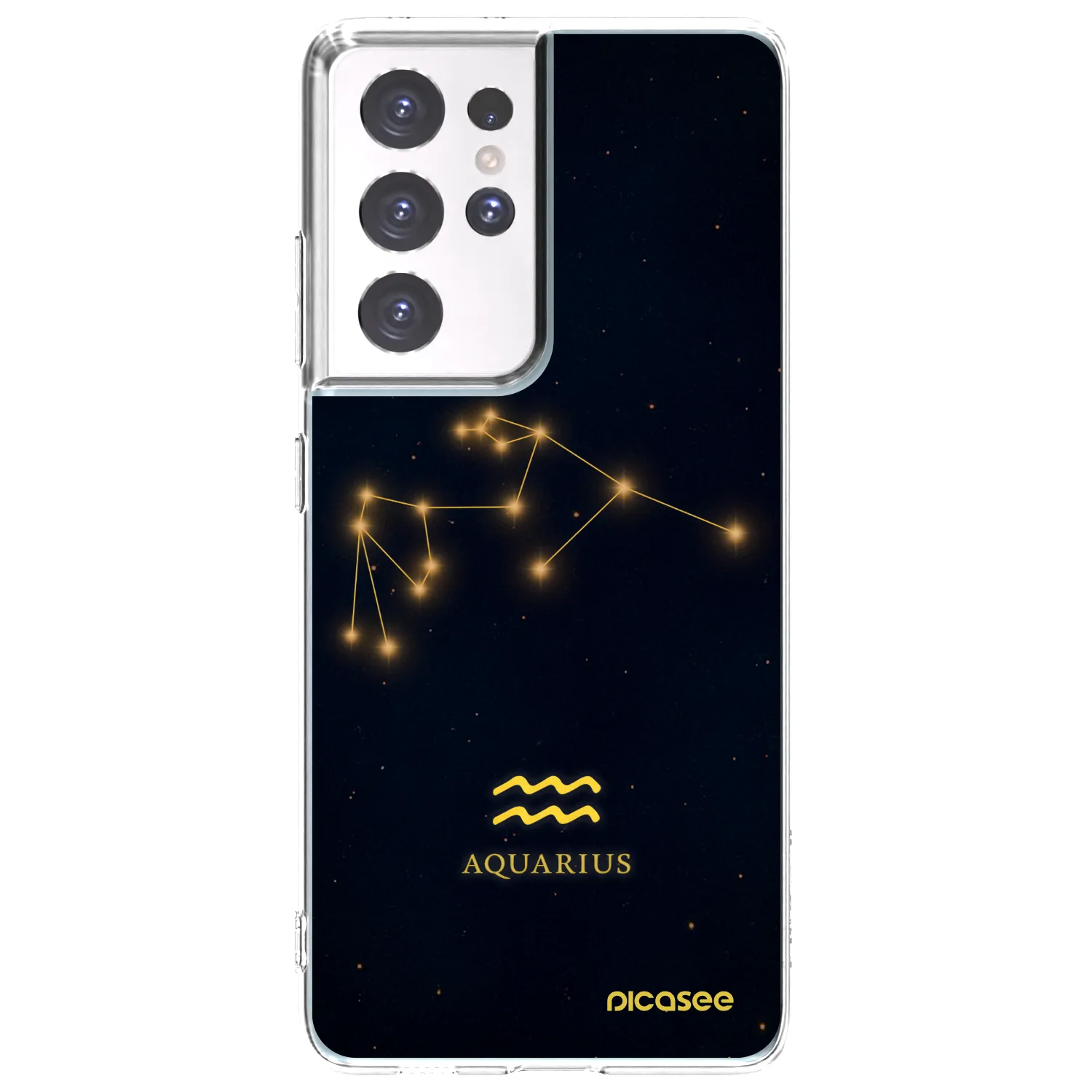 Picasee silikonový průhledný obal pro Samsung Galaxy S21 Ultra 5G G998B - AQUARIUS