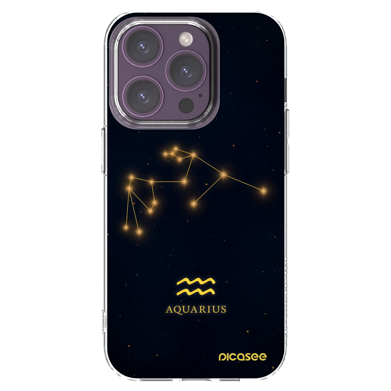 Picasee silikonový průhledný obal pro Apple iPhone 14 Pro - AQUARIUS