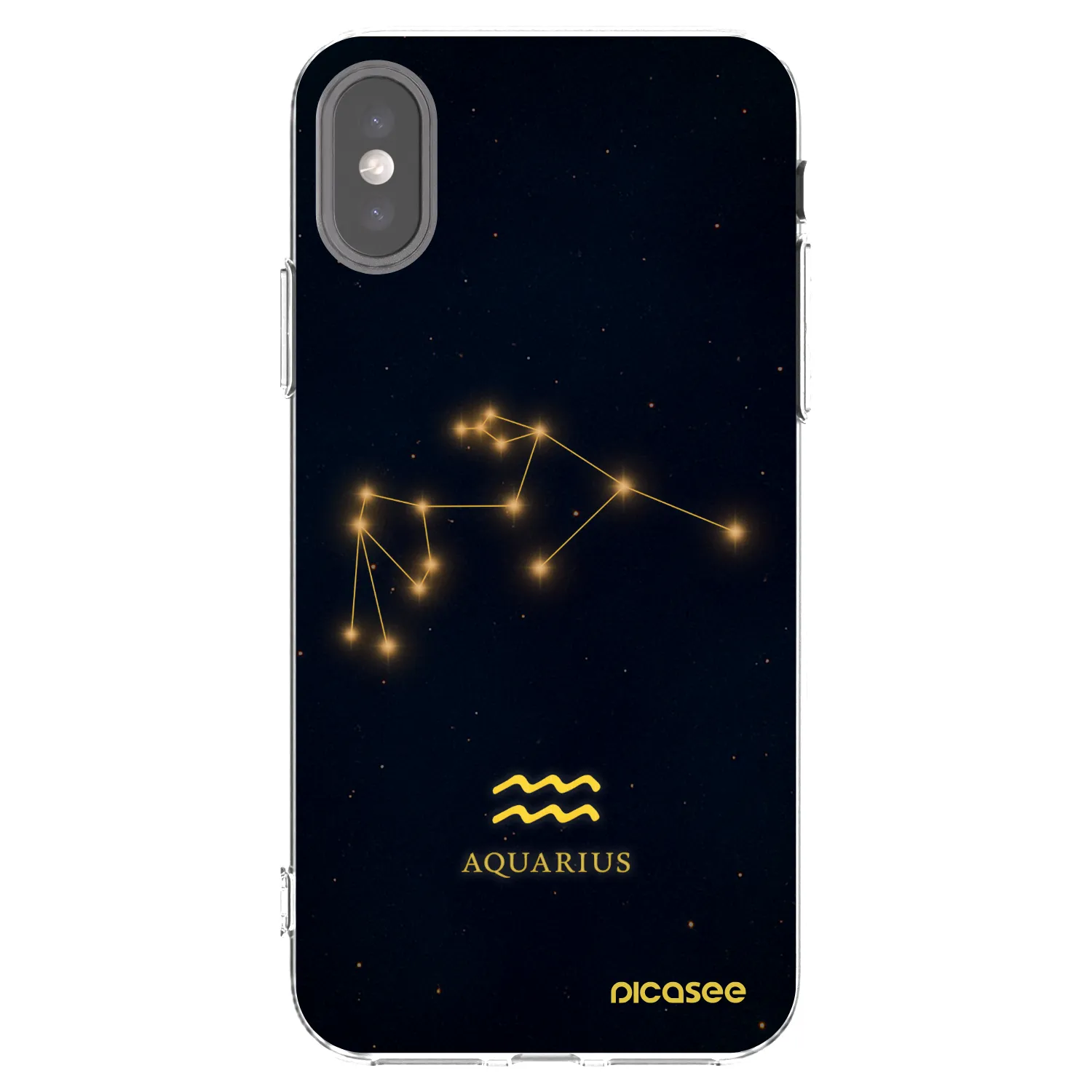 Picasee silikonový průhledný obal pro Apple iPhone X/XS - AQUARIUS