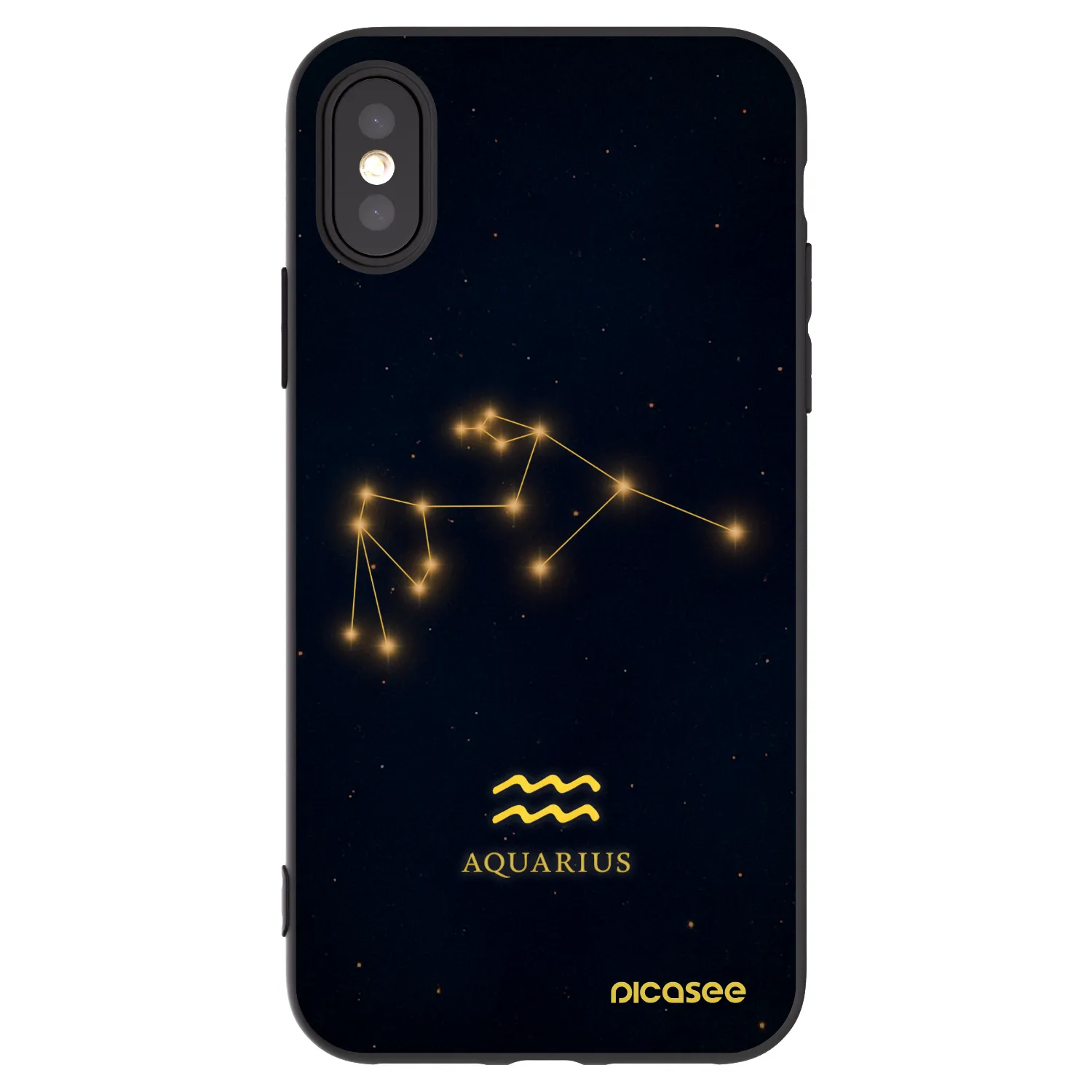 Picasee silikonový černý obal pro Apple iPhone X/XS - AQUARIUS