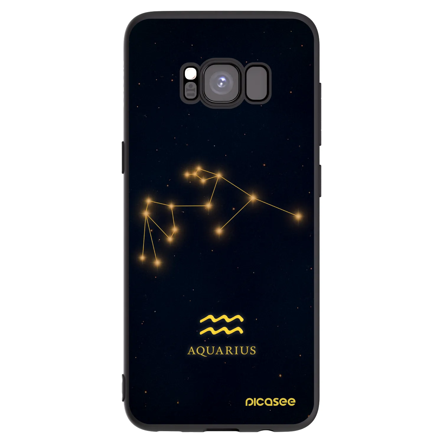 Picasee silikonový černý obal pro Samsung Galaxy S8 G950F - AQUARIUS
