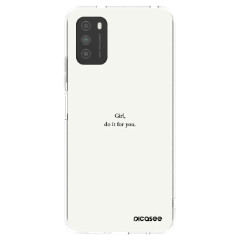 Picasee silikonový průhledný obal pro Xiaomi Poco M3 - Girl, do it for you