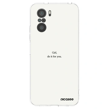 Picasee silikonový průhledný obal pro Xiaomi Poco F3 - Girl, do it for you
