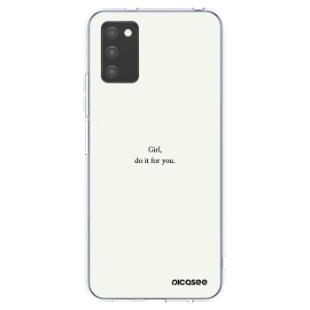 Picasee silikonový průhledný obal pro Samsung Galaxy A02s A025G - Girl, do it for you