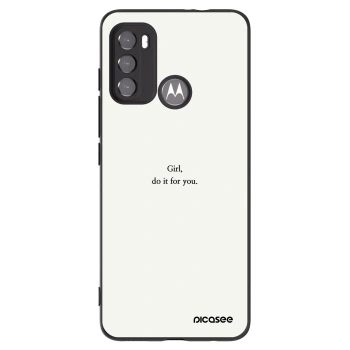 Picasee silikonový černý obal pro Motorola Moto G60 - Girl, do it for you