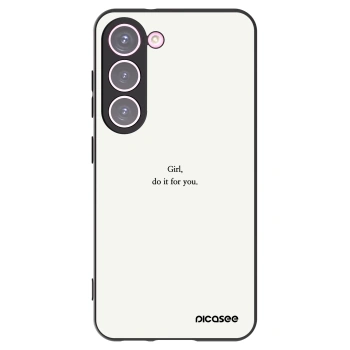 Picasee silikonový černý obal pro Samsung Galaxy S23 5G - Girl, do it for you