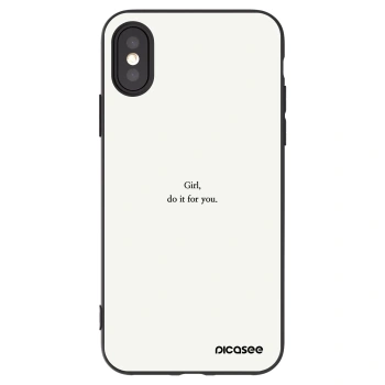 Picasee silikonový černý obal pro Apple iPhone X/XS - Girl, do it for you
