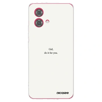 Picasee silikonový průhledný obal pro Motorola Moto G84 5G - Girl, do it for you