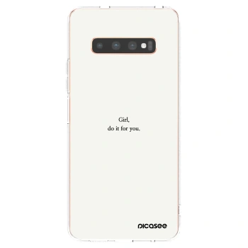 Picasee silikonový průhledný obal pro Samsung Galaxy S10 Plus G975 - Girl, do it for you