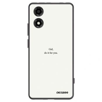 Picasee silikonový černý obal pro Motorola Moto E14 - Girl, do it for you