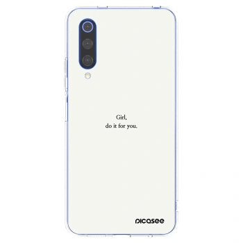 Picasee silikonový průhledný obal pro Xiaomi Mi 9 SE - Girl, do it for you