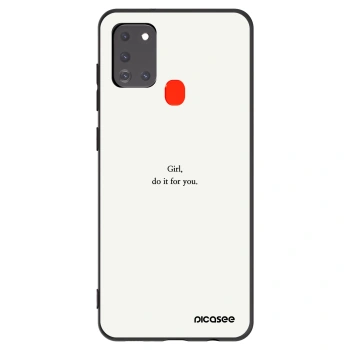 Picasee silikonový černý obal pro Samsung Galaxy A21s - Girl, do it for you