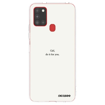 Picasee silikonový průhledný obal pro Samsung Galaxy A21s - Girl, do it for you