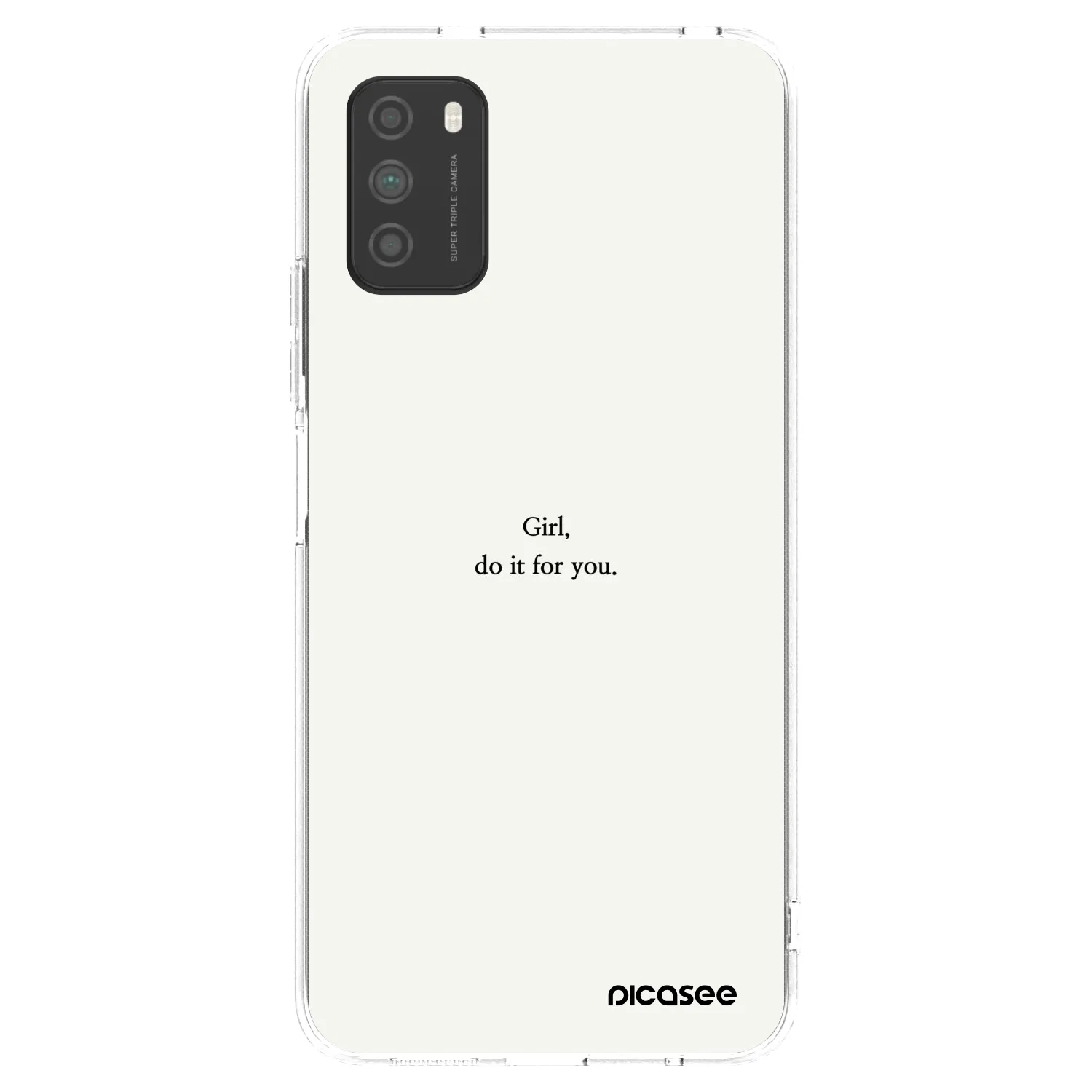 Picasee silikonový průhledný obal pro Xiaomi Poco M3 - Girl, do it for you