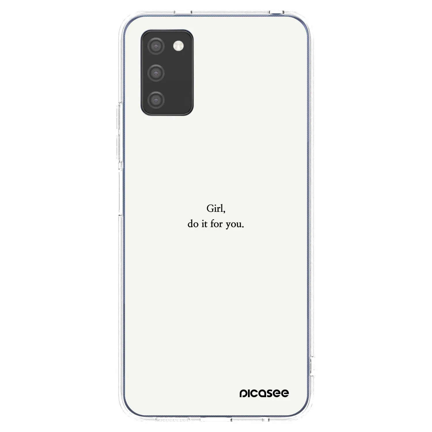 Picasee silikonový průhledný obal pro Samsung Galaxy A03s A037G - Girl, do it for you