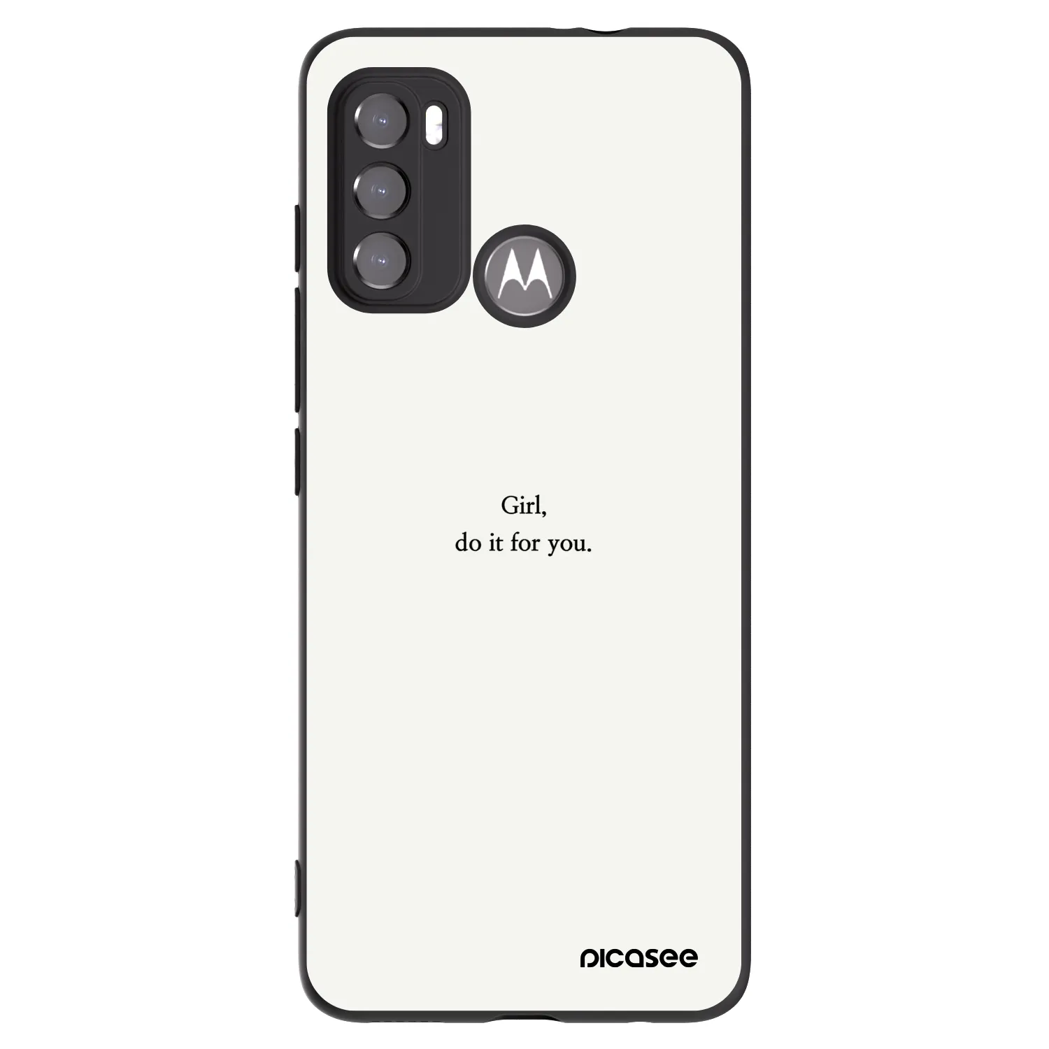 Picasee silikonový černý obal pro Motorola Moto G60 - Girl, do it for you