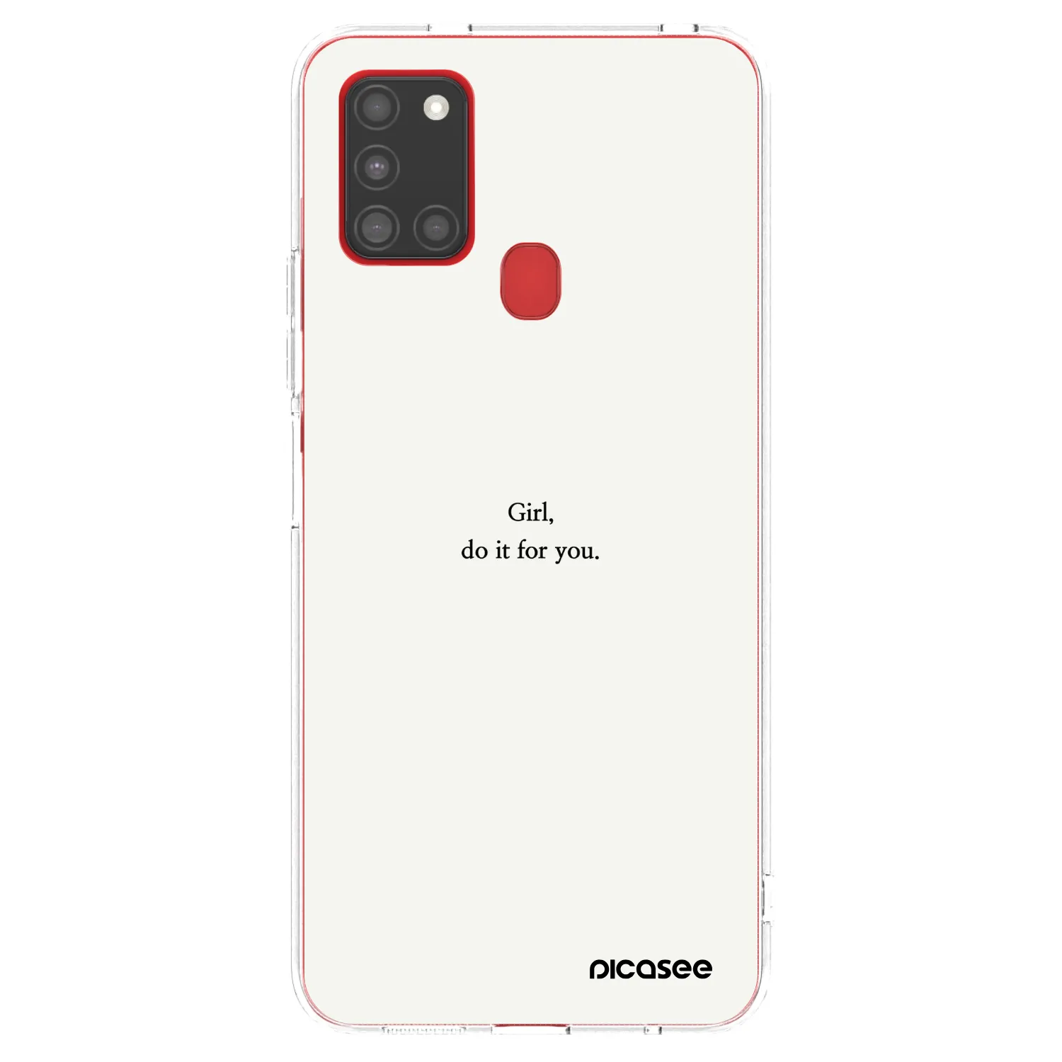 Picasee silikonový průhledný obal pro Samsung Galaxy A21s - Girl, do it for you