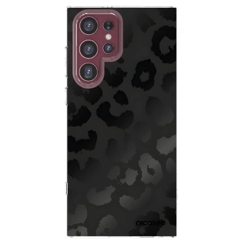 Picasee silikonový průhledný obal pro Samsung Galaxy S22 Ultra 5G - Midnight Leopard