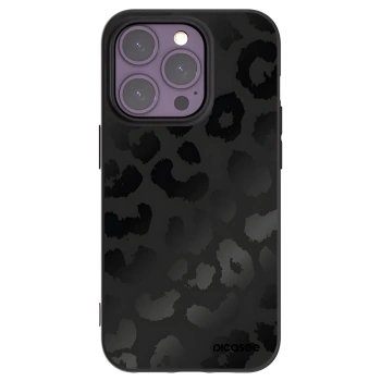 Picasee silikonový černý obal pro Apple iPhone 14 Pro - Midnight Leopard