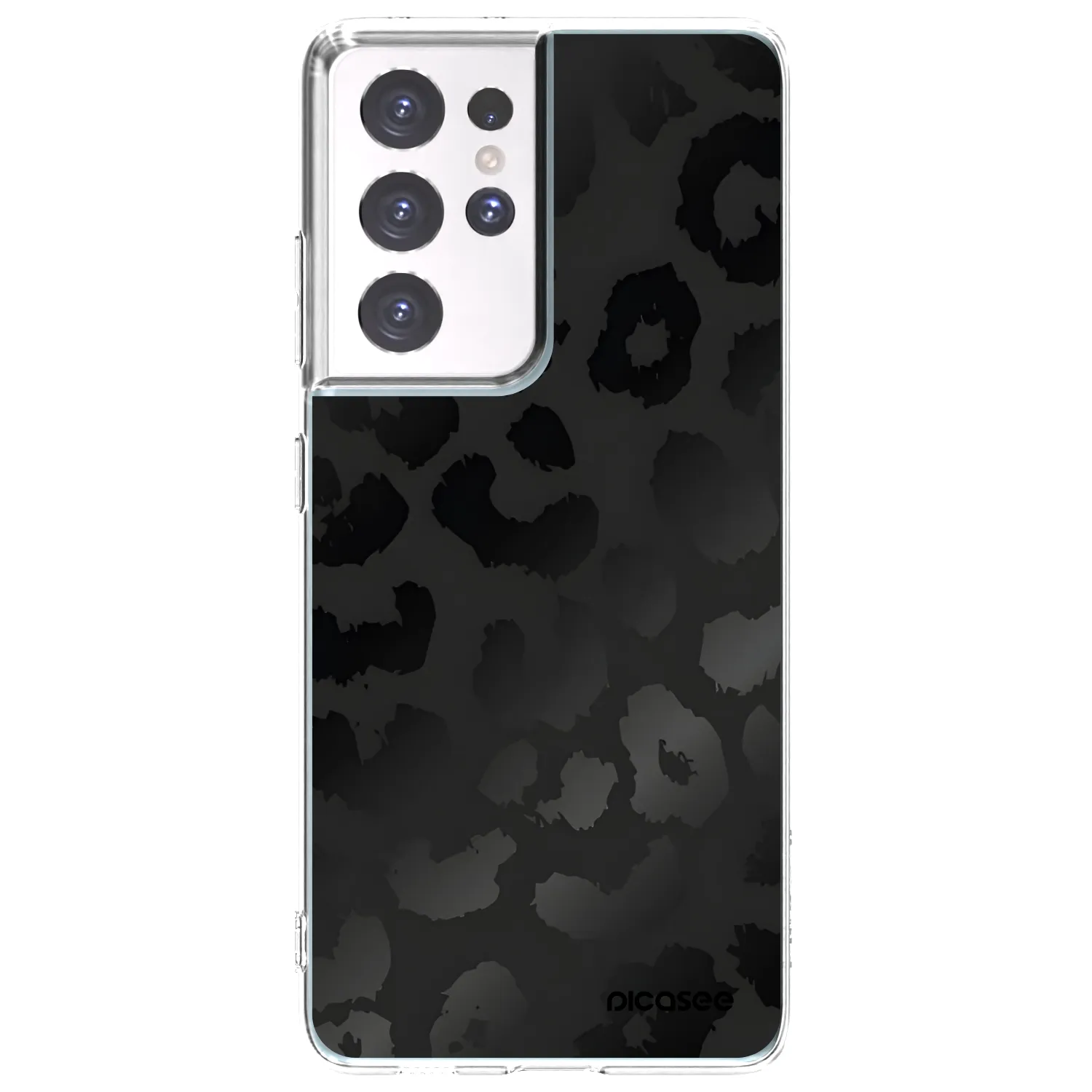 Picasee silikonový průhledný obal pro Samsung Galaxy S21 Ultra 5G G998B - Midnight Leopard
