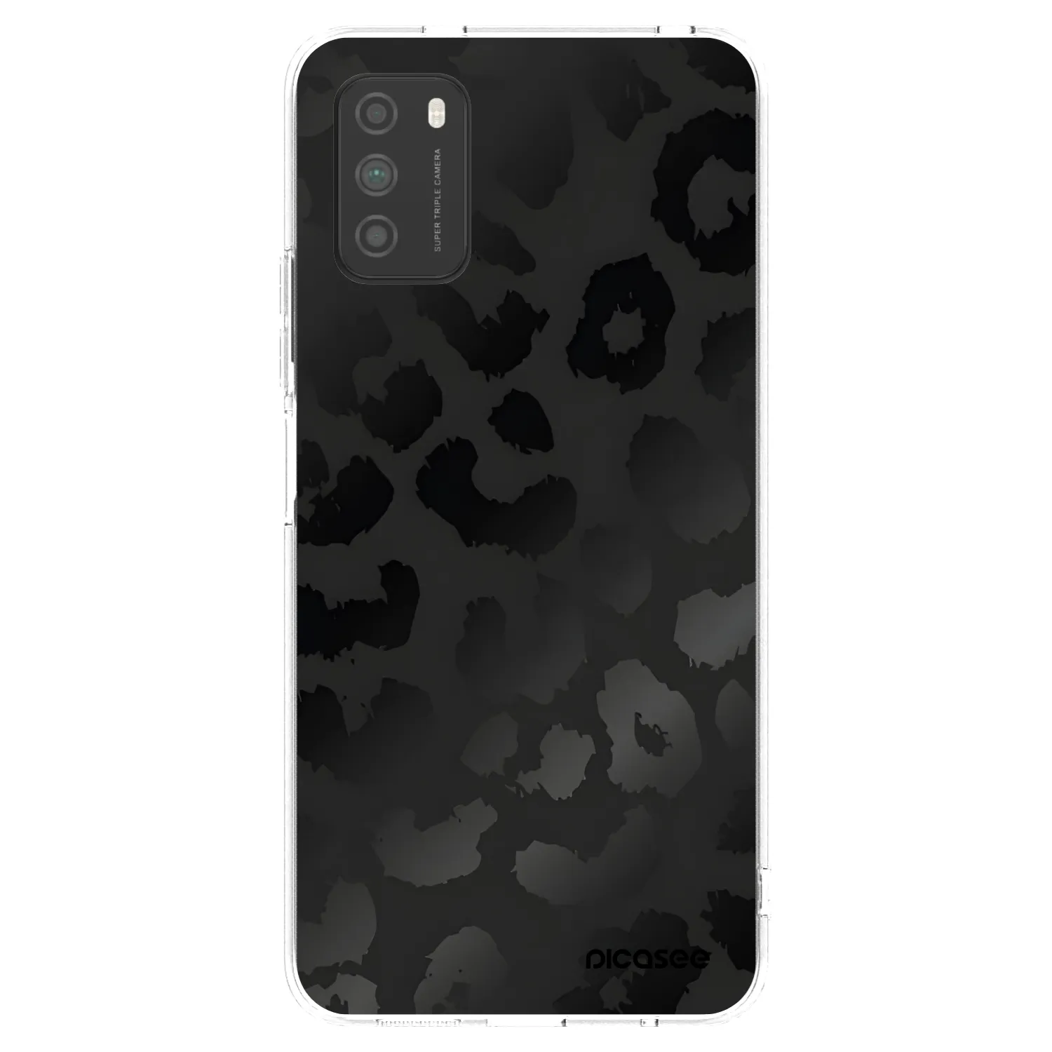 Picasee silikonový průhledný obal pro Xiaomi Poco M3 - Midnight Leopard