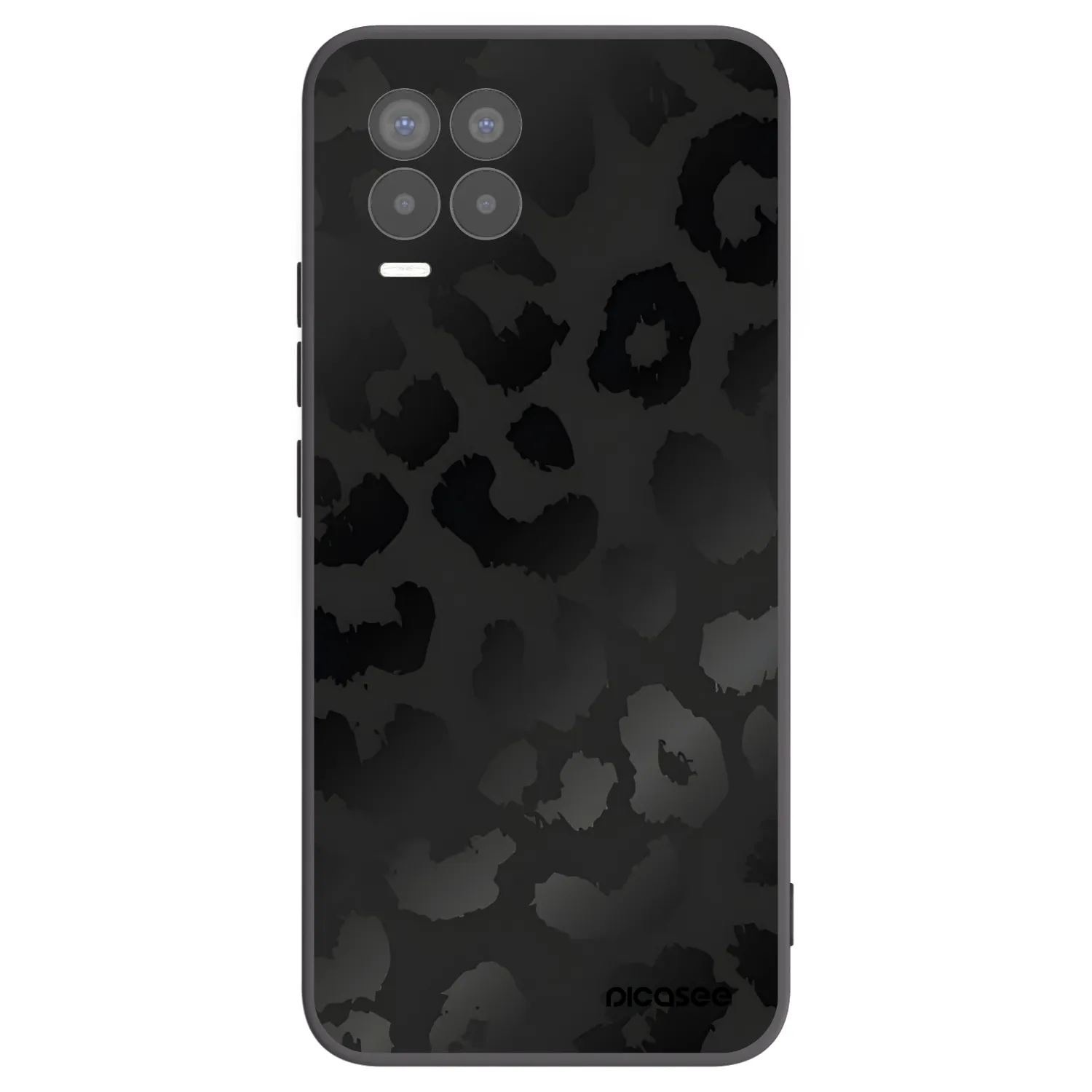 Picasee silikonový černý obal pro Realme 8 4G - Midnight Leopard
