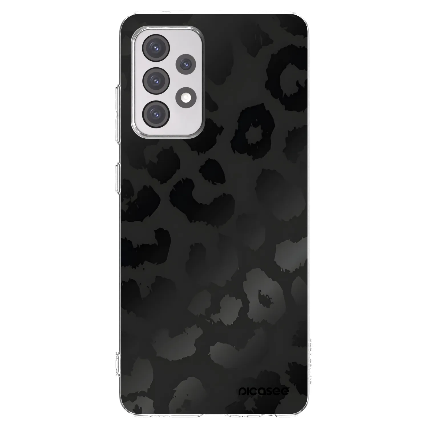 Picasee silikonový průhledný obal pro Samsung Galaxy A52s 5G A528B - Midnight Leopard