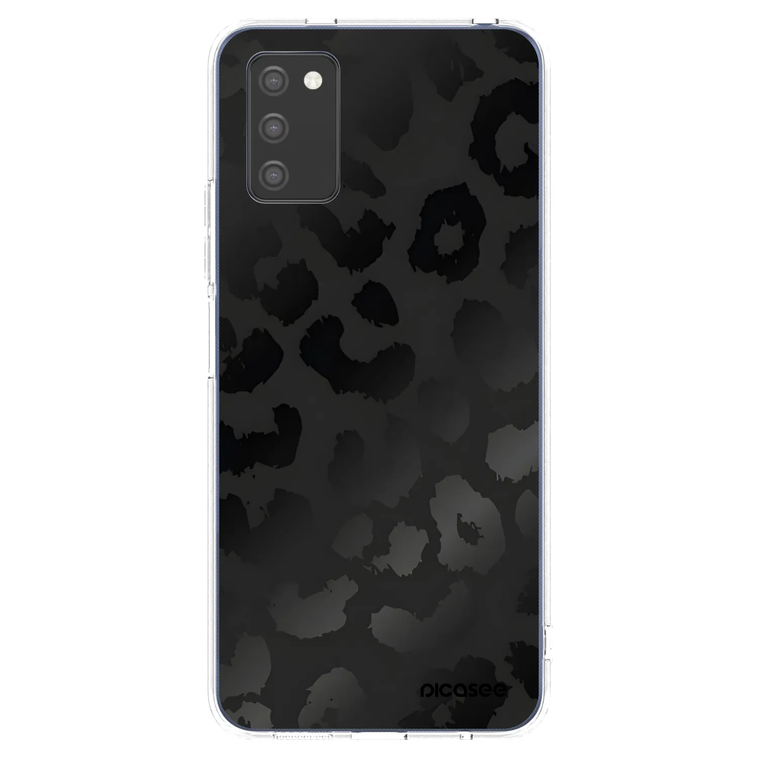 Picasee silikonový průhledný obal pro Samsung Galaxy A03s A037G - Midnight Leopard