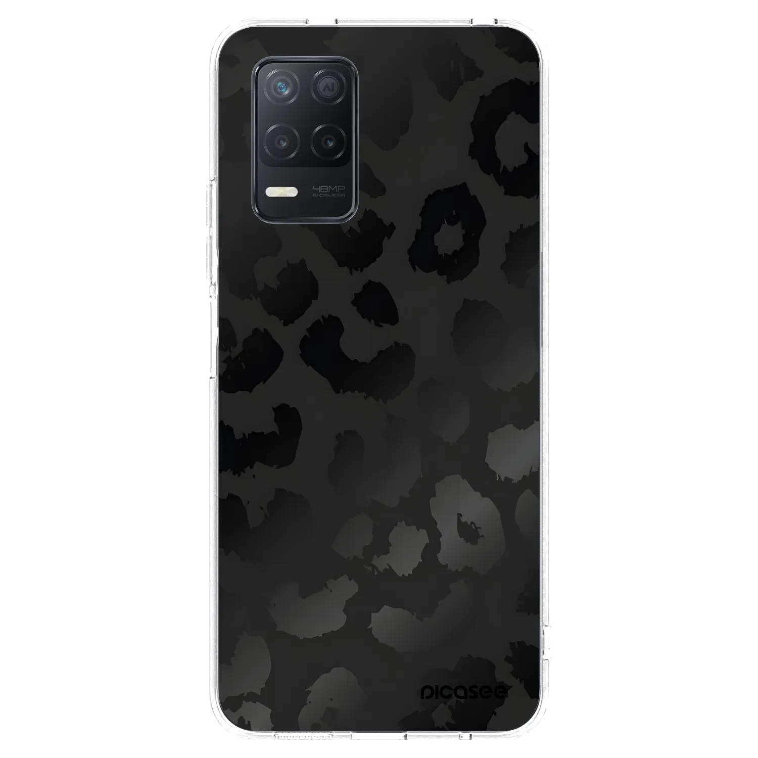 Picasee silikonový průhledný obal pro Realme 8 5G - Midnight Leopard