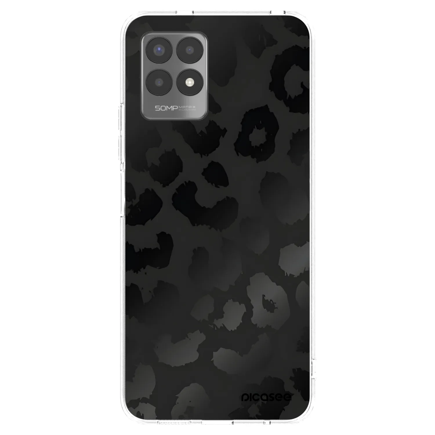 Picasee silikonový průhledný obal pro Realme 8i - Midnight Leopard