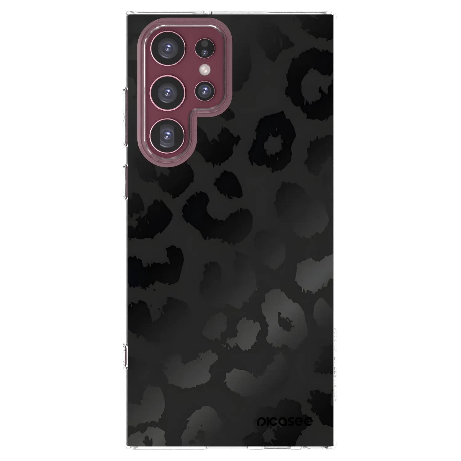 Picasee silikonový průhledný obal pro Samsung Galaxy S22 Ultra 5G - Midnight Leopard