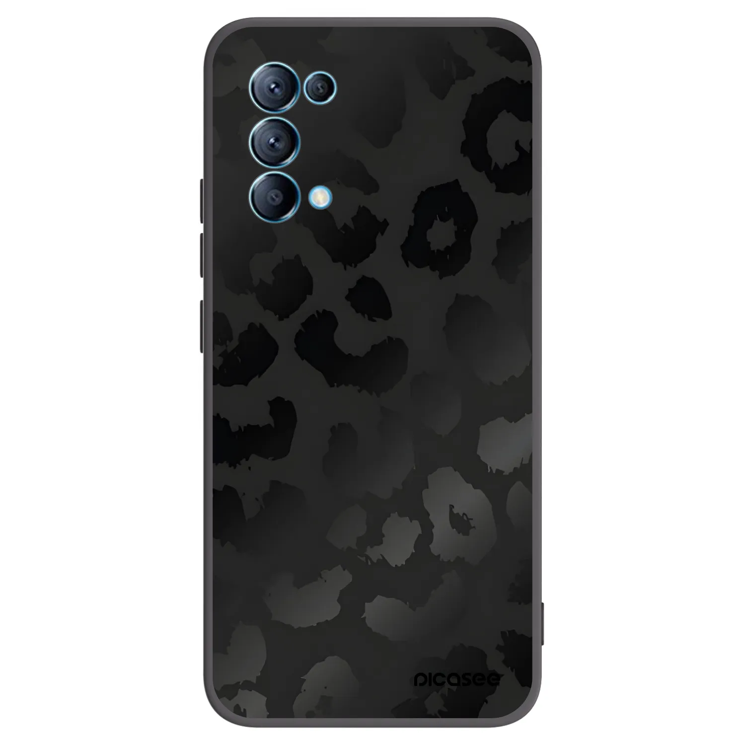 Picasee silikonový černý obal pro OPPO A16s - Midnight Leopard