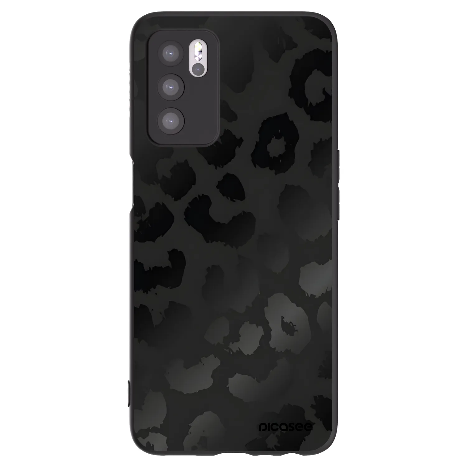 Picasee silikonový černý obal pro OPPO A16s - Midnight Leopard