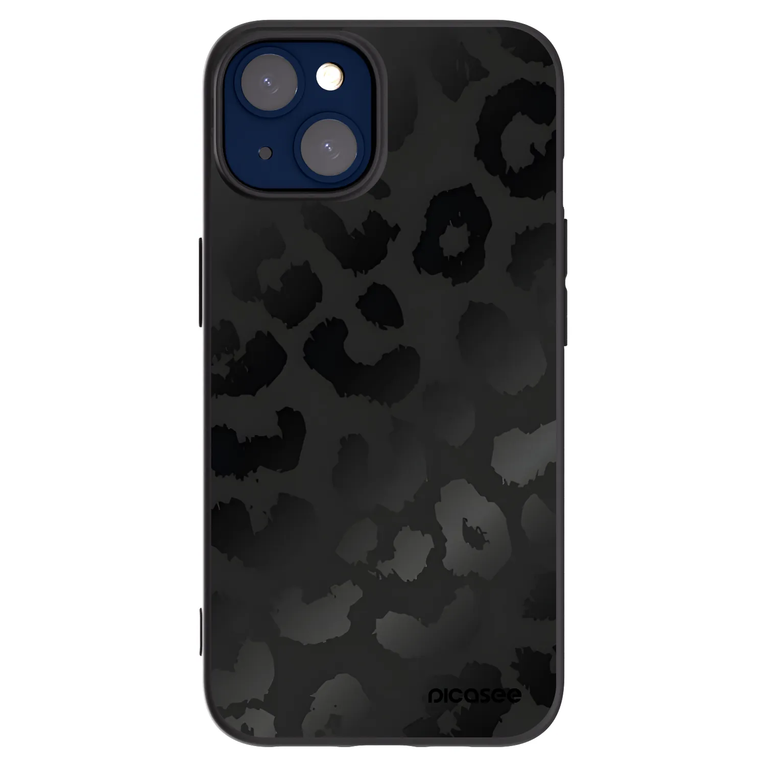 Picasee silikonový černý obal pro Apple iPhone 14 - Midnight Leopard