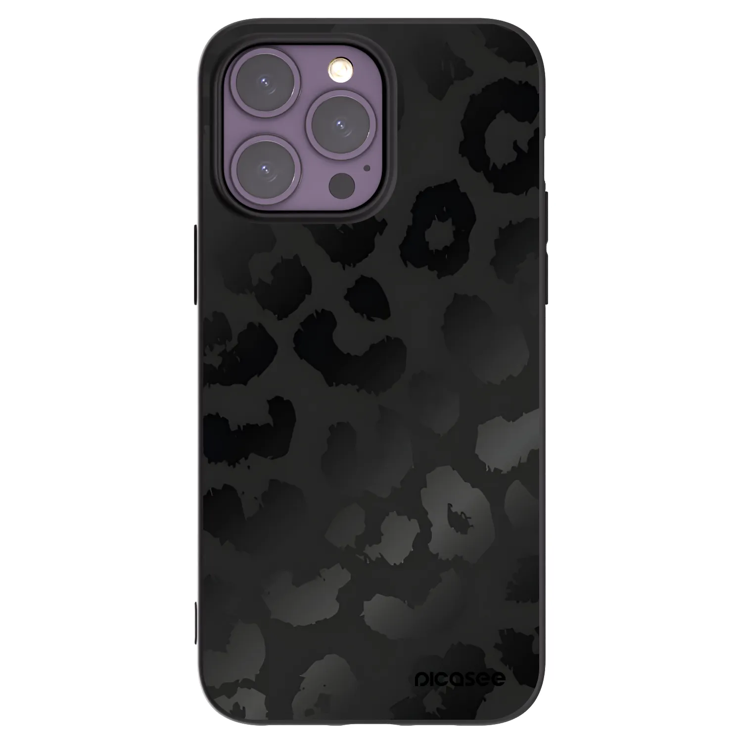 Picasee silikonový černý obal pro Apple iPhone 14 Pro Max - Midnight Leopard