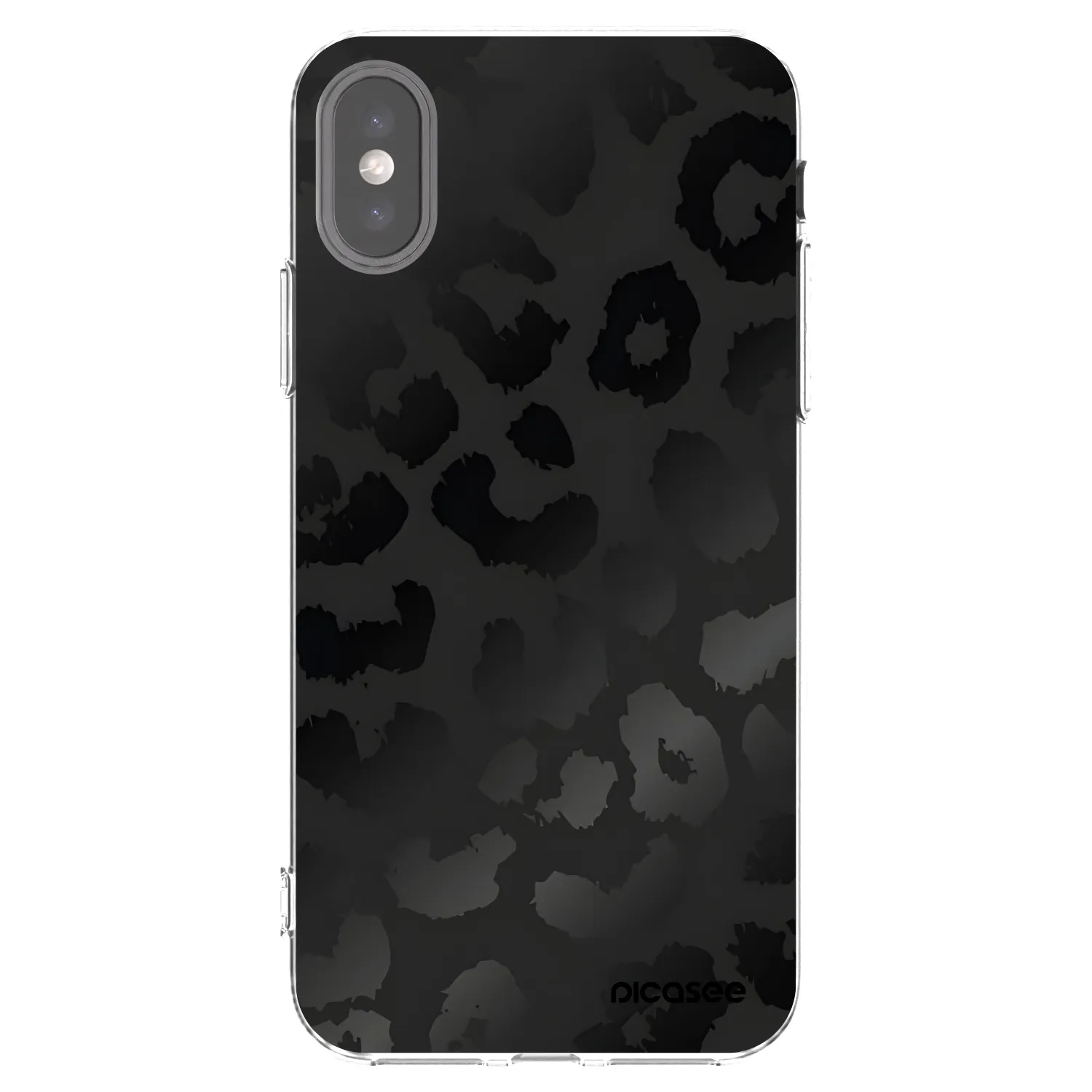 Picasee silikonový průhledný obal pro Apple iPhone X/XS - Midnight Leopard