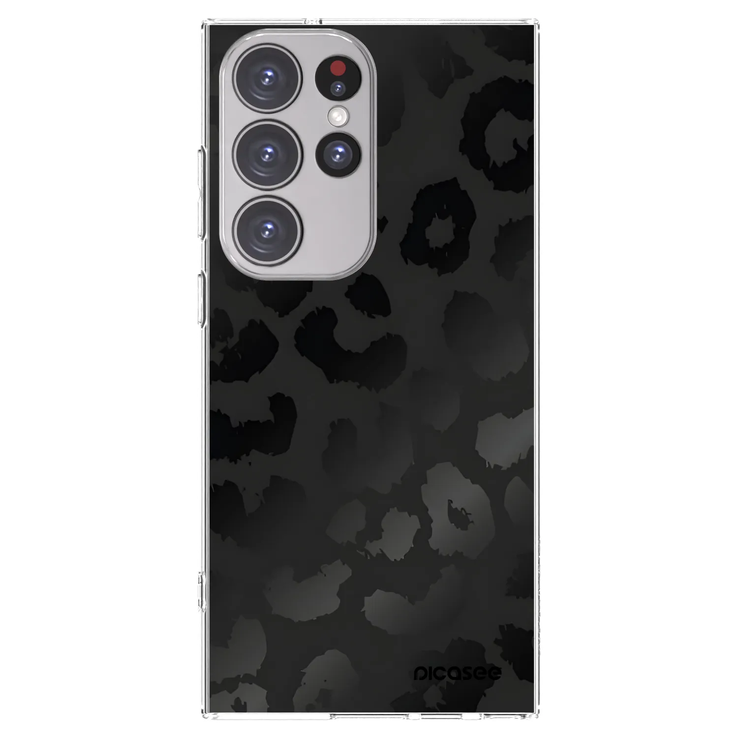 Picasee silikonový průhledný obal pro Samsung Galaxy S23 Ultra 5G - Midnight Leopard