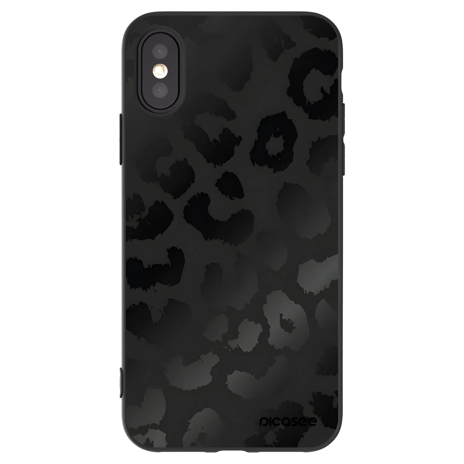 Picasee silikonový černý obal pro Apple iPhone X/XS - Midnight Leopard