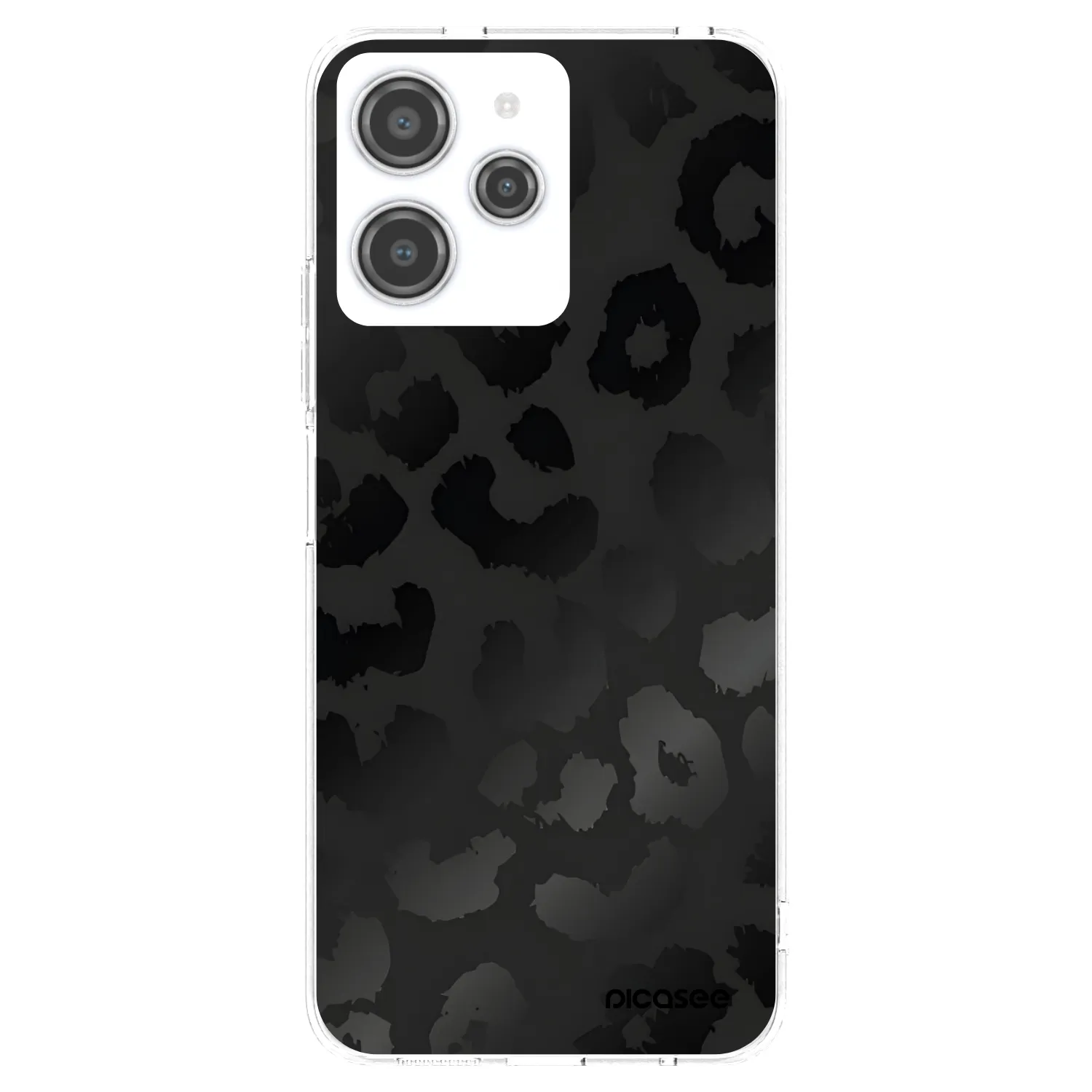 Picasee silikonový průhledný obal pro Xiaomi Redmi 12 4G - Midnight Leopard