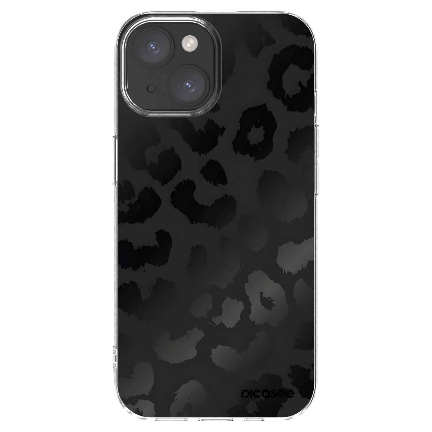 Picasee silikonový průhledný obal pro Apple iPhone 15 - Midnight Leopard