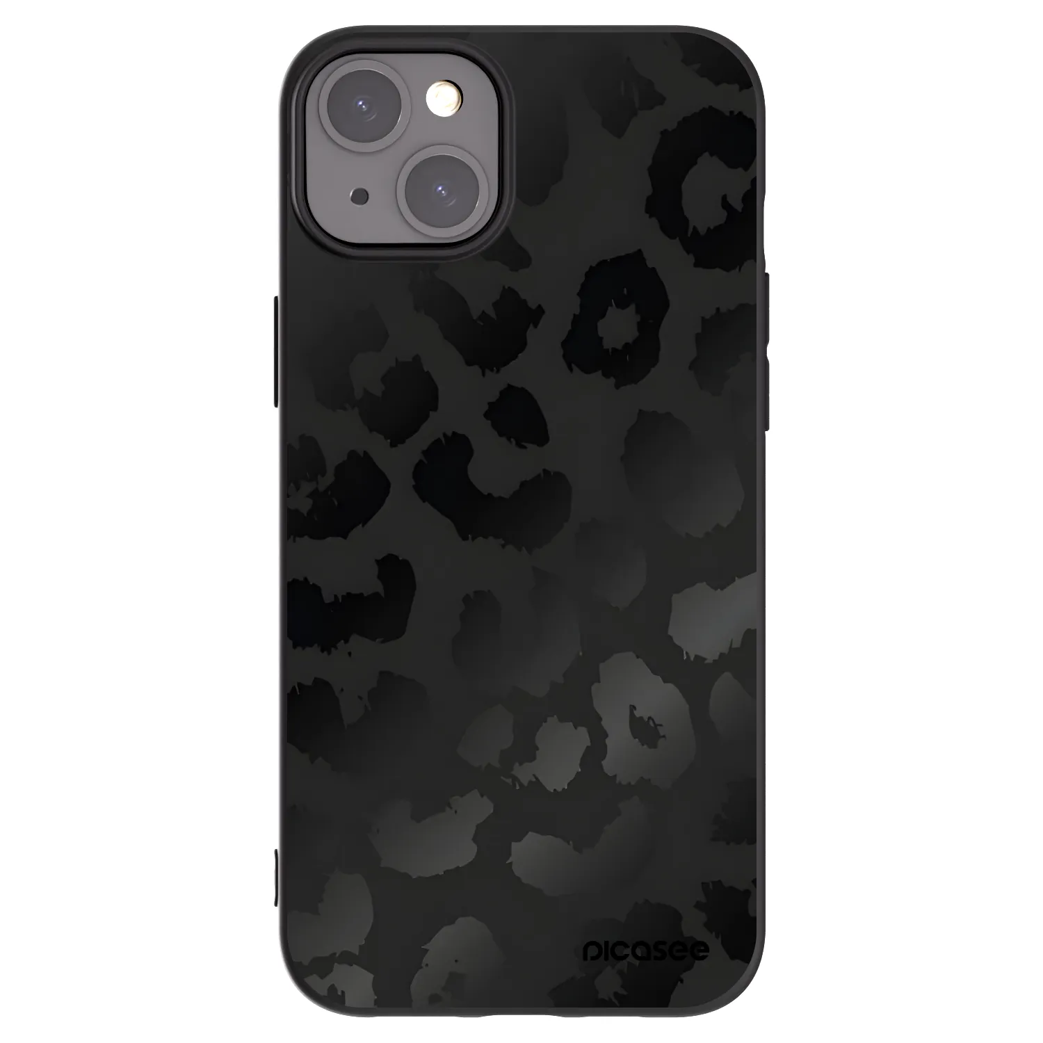 Picasee silikonový černý obal pro Apple iPhone 15 Plus - Midnight Leopard