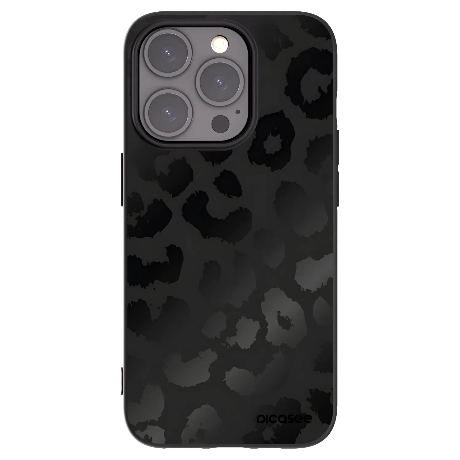 Picasee silikonový černý obal pro Apple iPhone 15 Pro - Midnight Leopard