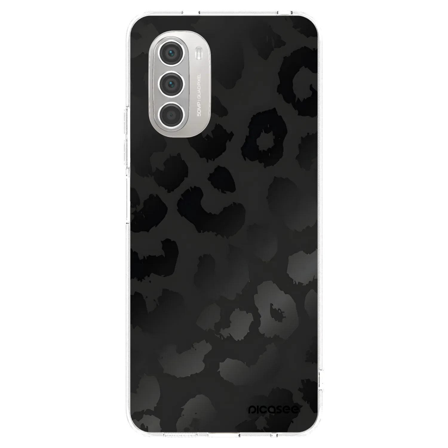Picasee silikonový průhledný obal pro Motorola Moto G51 - Midnight Leopard