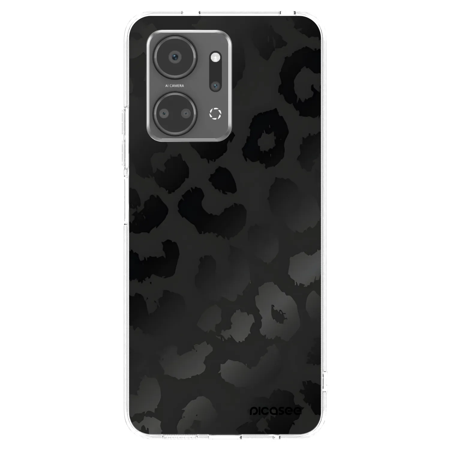 Picasee silikonový průhledný obal pro Honor X7a - Midnight Leopard