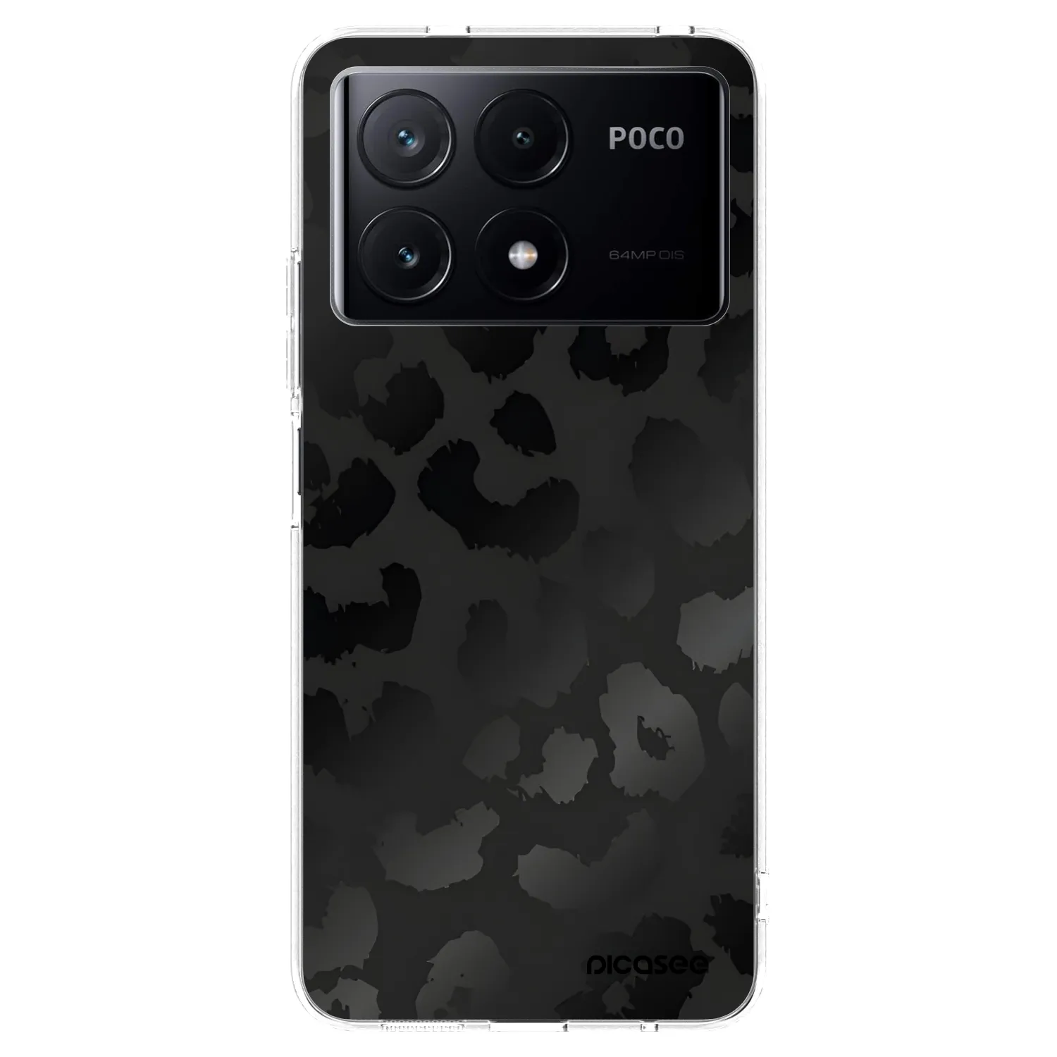 Picasee silikonový průhledný obal pro Xiaomi Poco X6 Pro - Midnight Leopard