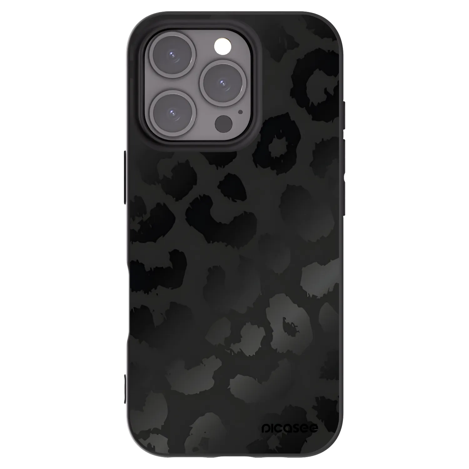 Picasee silikonový černý obal pro Apple iPhone 16 Pro - Midnight Leopard