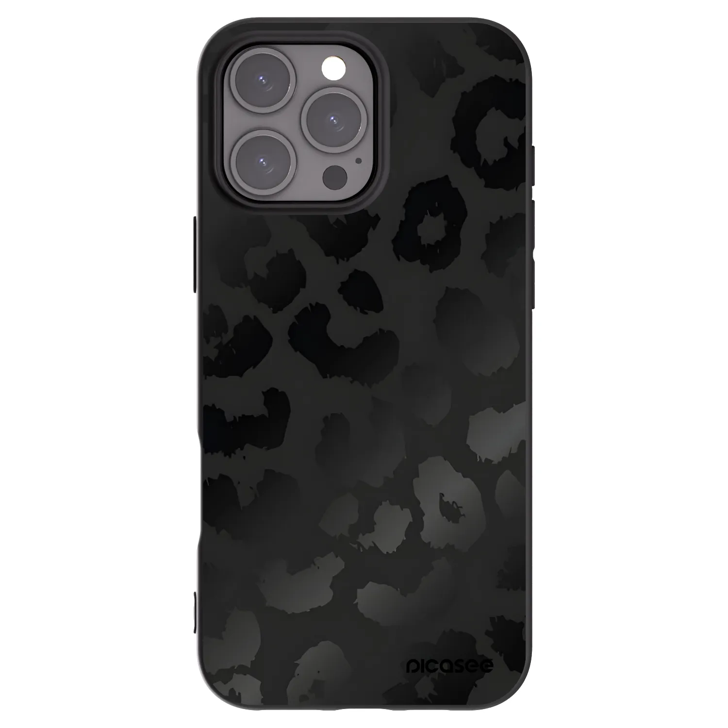 Picasee silikonový černý obal pro Apple iPhone 16 Pro Max - Midnight Leopard