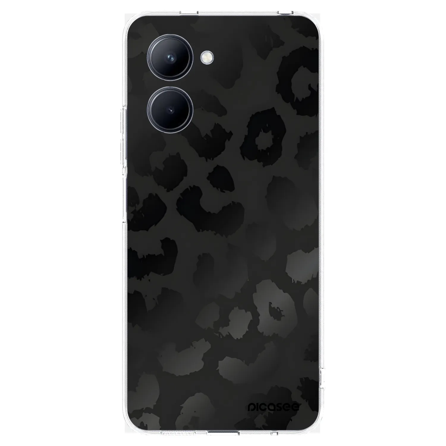 Picasee silikonový průhledný obal pro Realme C33 (2023) - Midnight Leopard