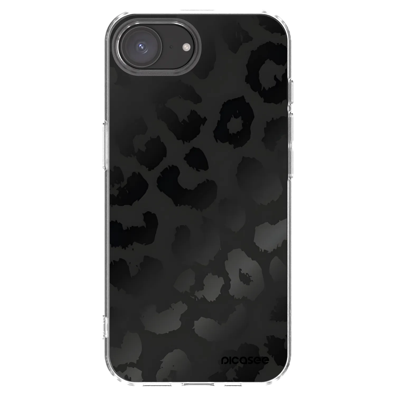 Picasee silikonový průhledný obal pro Apple iPhone 16e - Midnight Leopard