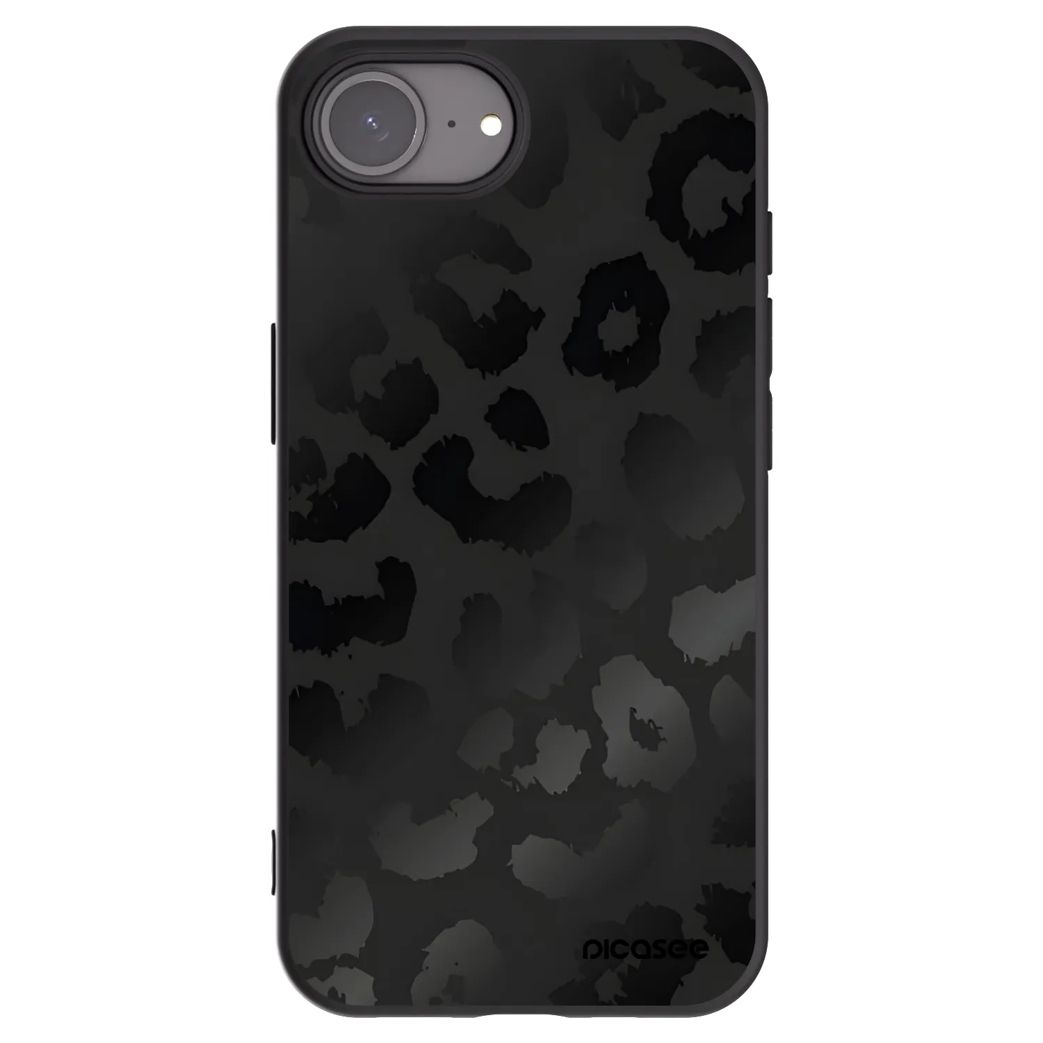 Picasee silikonový černý obal pro Apple iPhone 16e - Midnight Leopard
